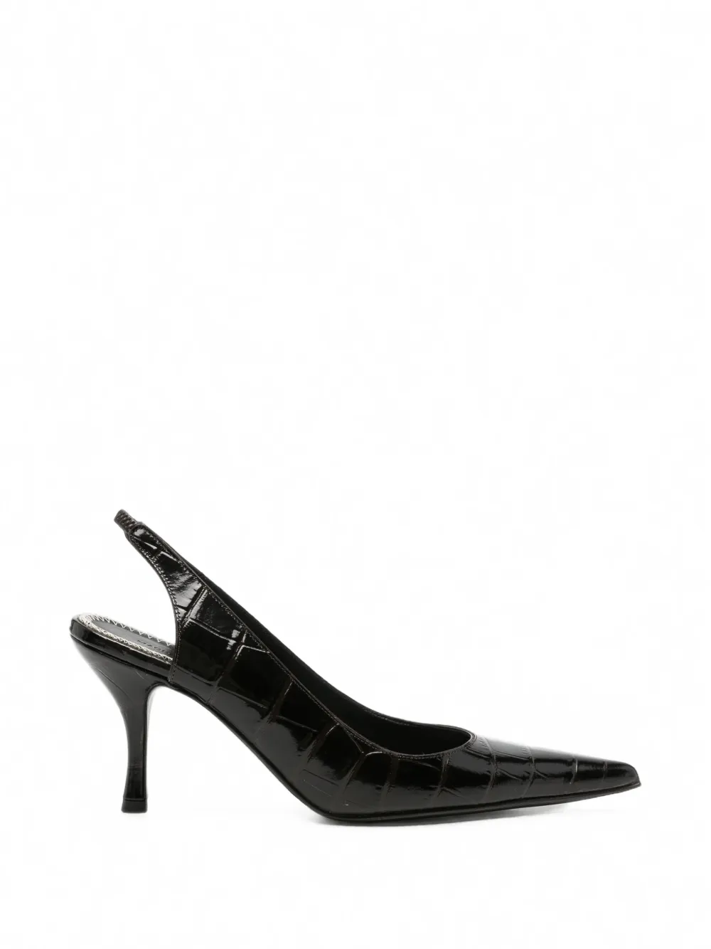 Magda Butrym croc-effect slingback pumps Zwart