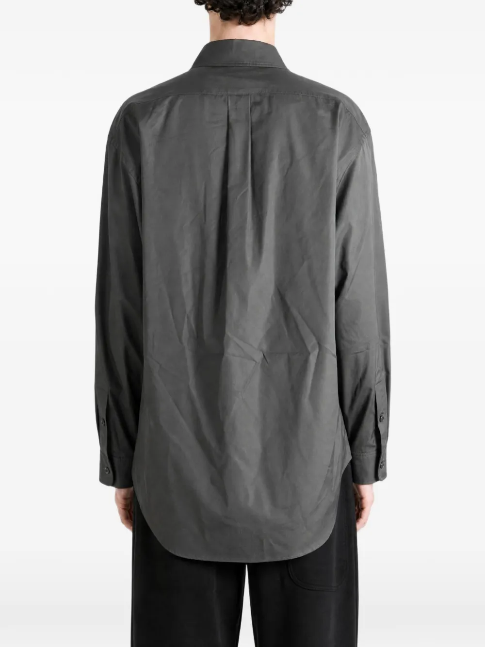 Rier Popeline shirt met kraag en knopen Grijs