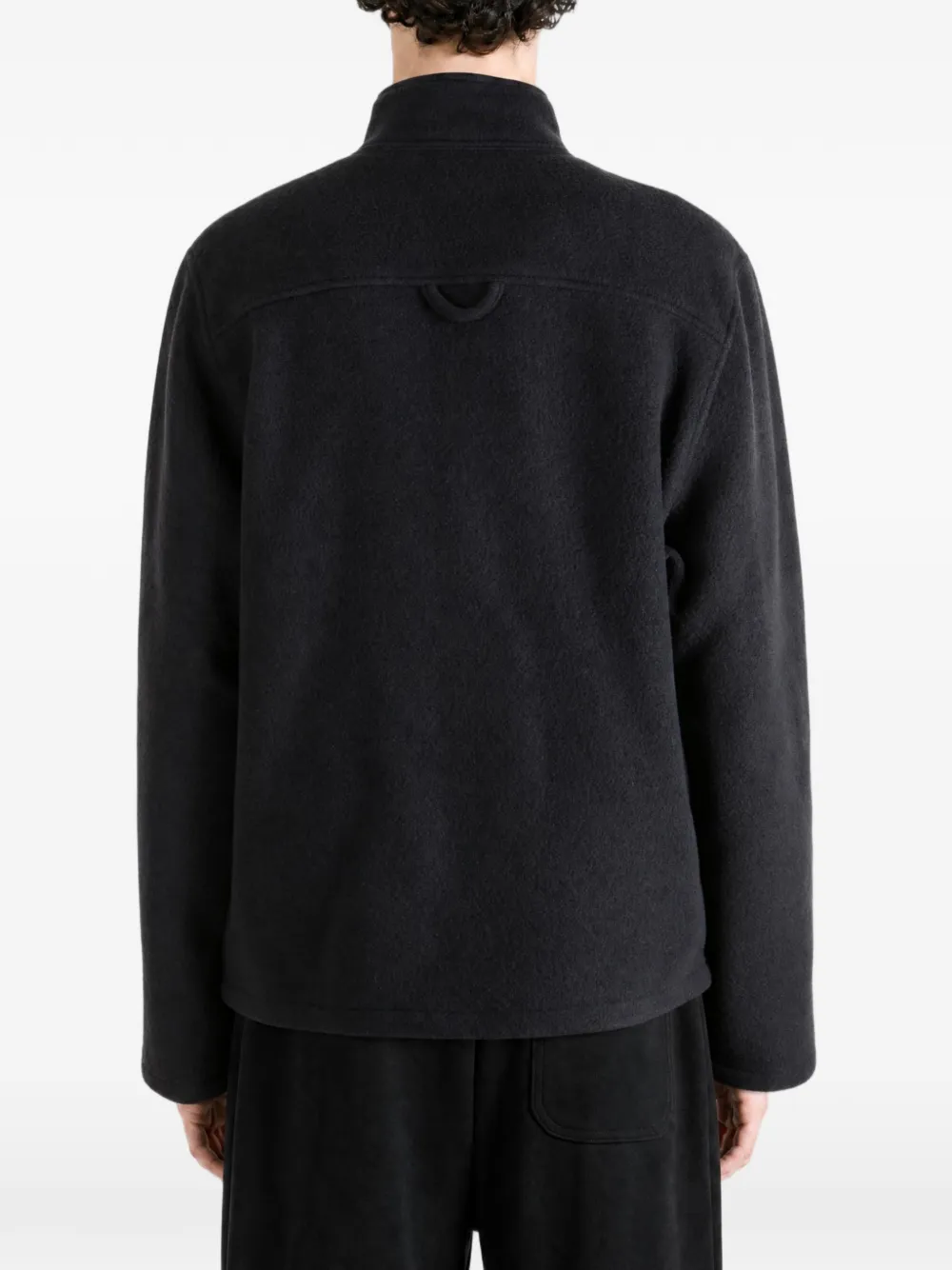 Rier Zip-up Fleece Sweatshirt in Black, view 4