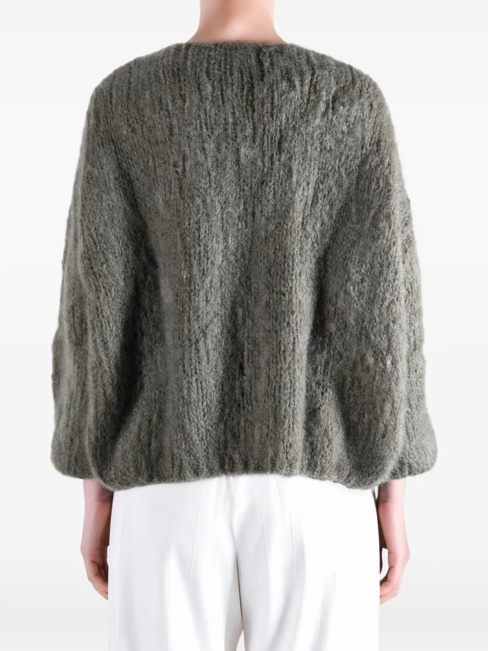 Casey Grofgebreid vest Groen