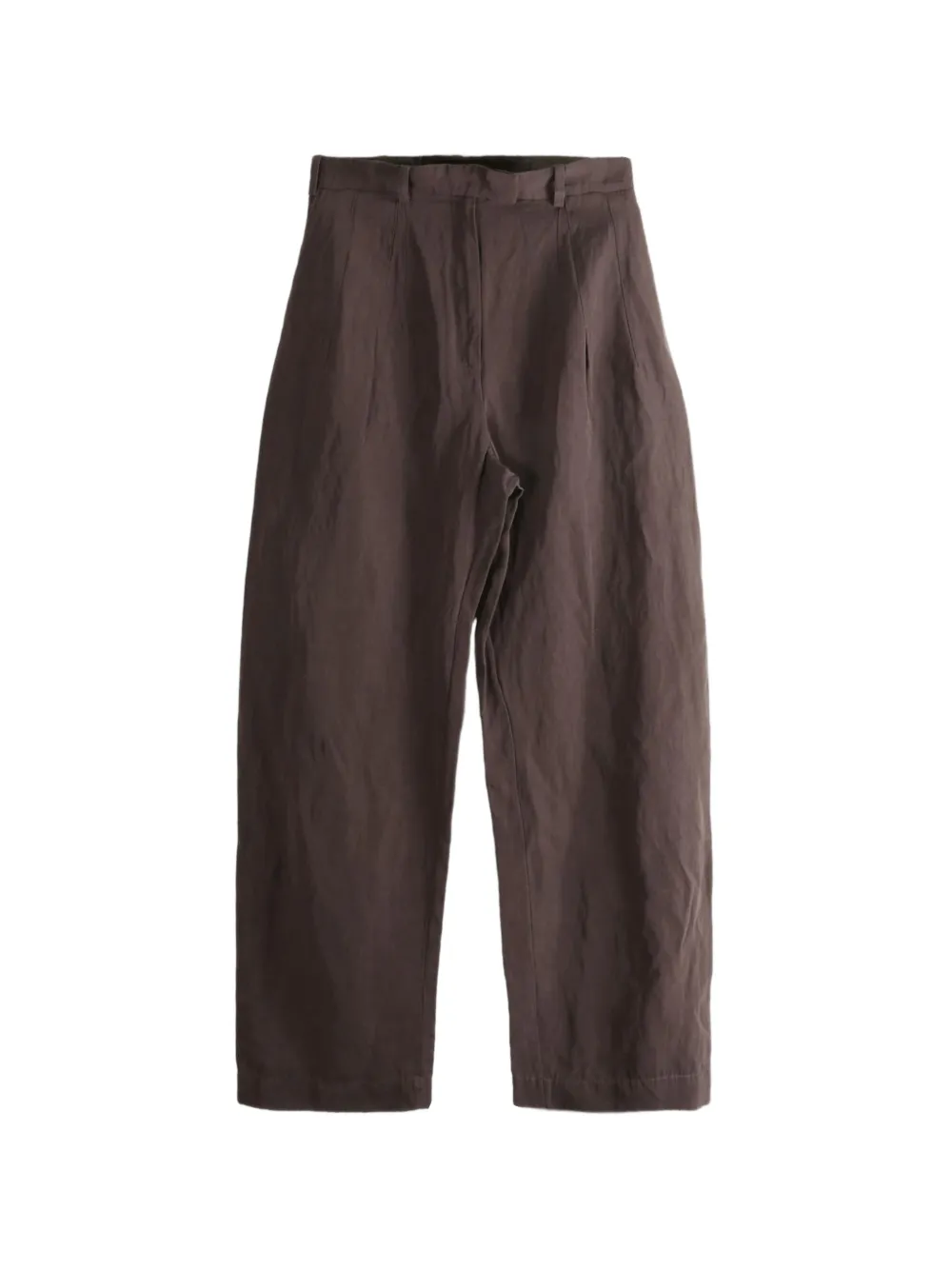 Casey Casey Coco Pleated Wide-leg Trousers In Brown