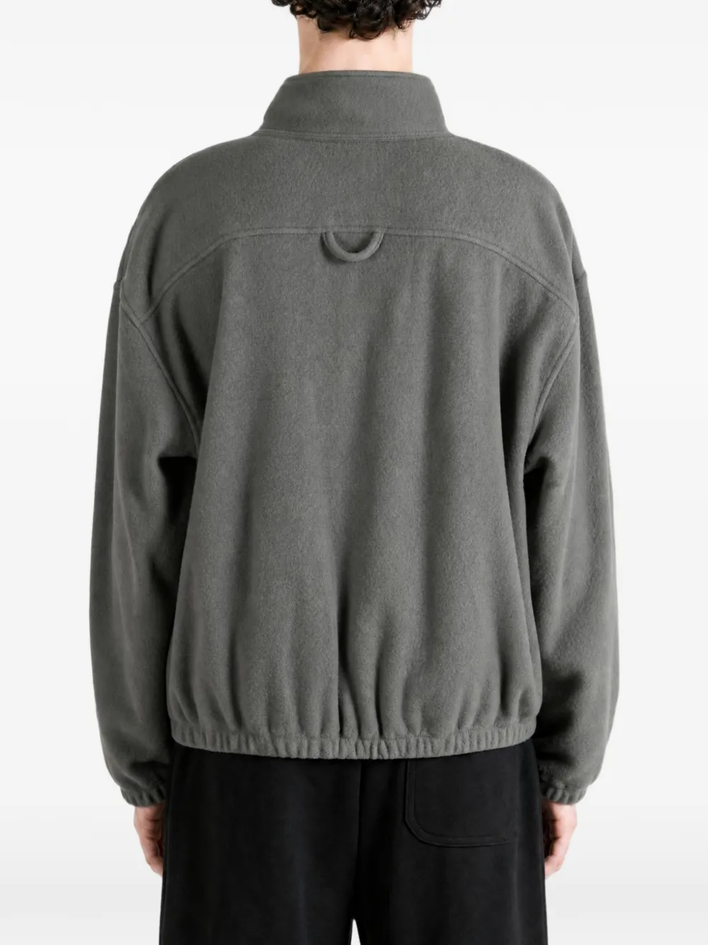 Rier Fleece sweater met kwart rits Grijs