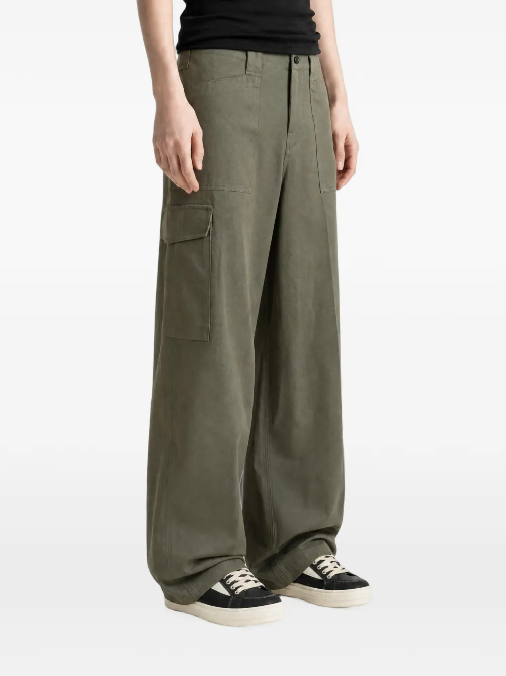 Rier Wide-leg Cargo Pants in Green, view 3