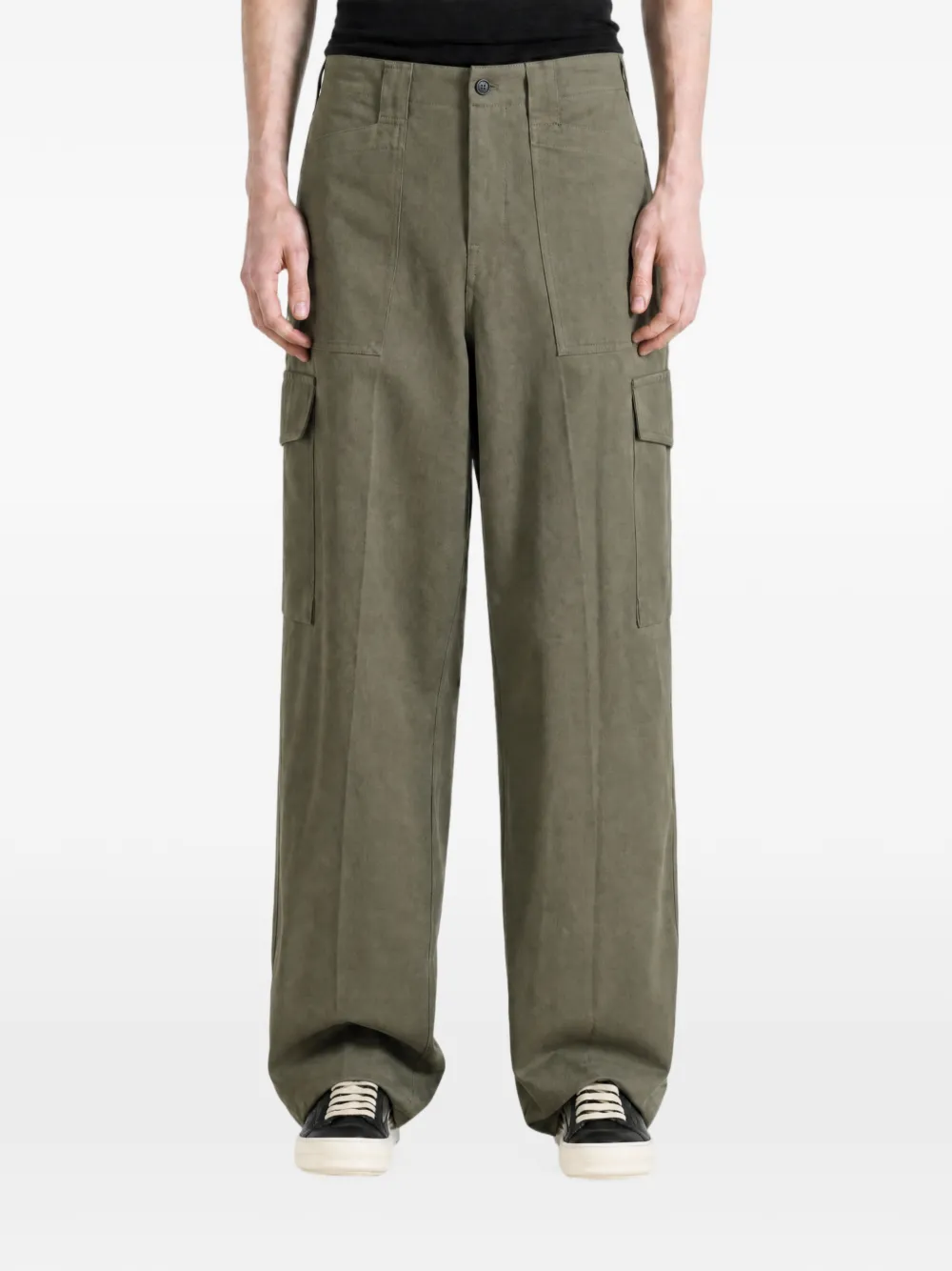 Rier Wide-leg Cargo Pants in Green, view 2