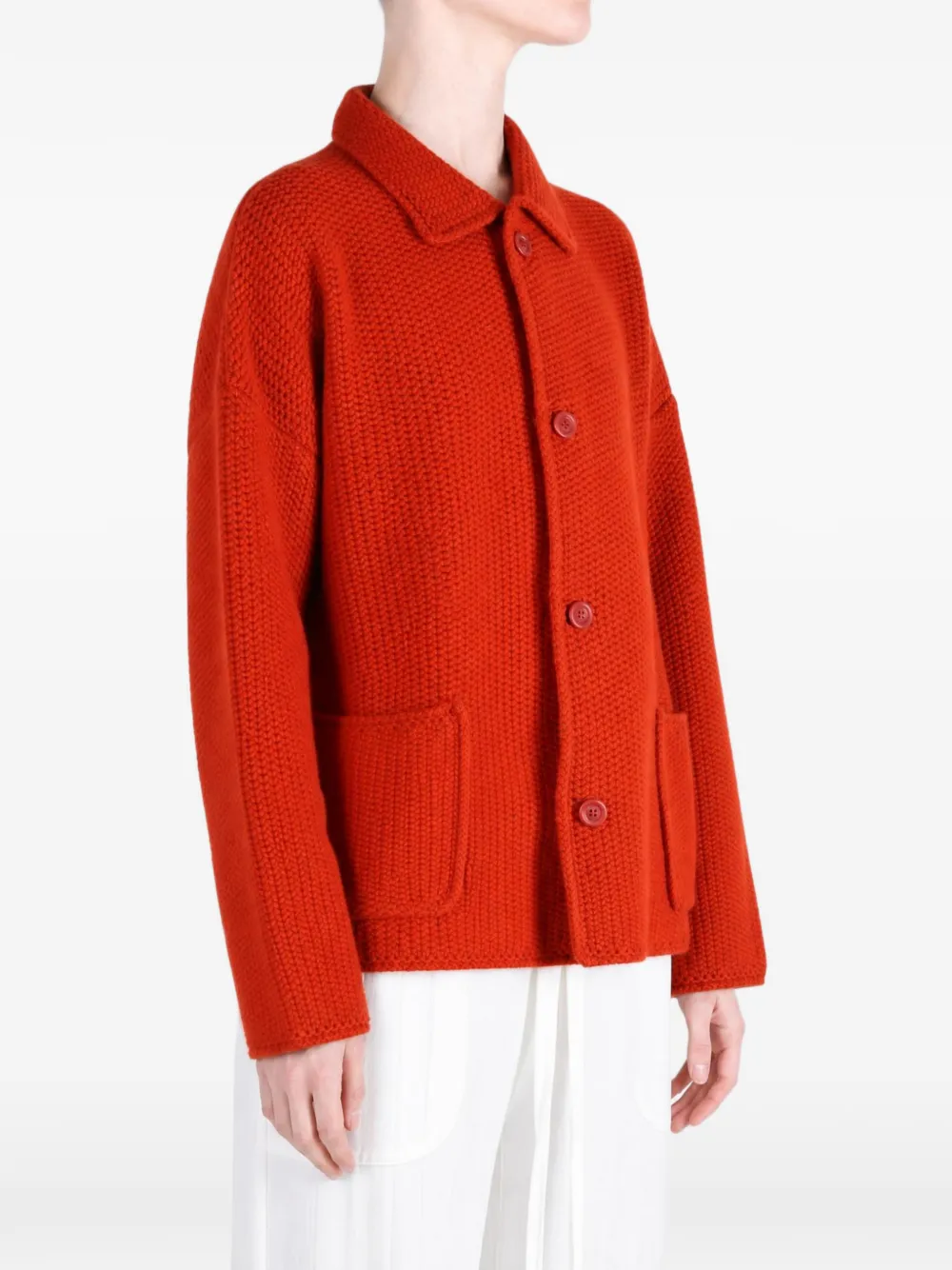 Casey Rover chunky gebreid vest Rood