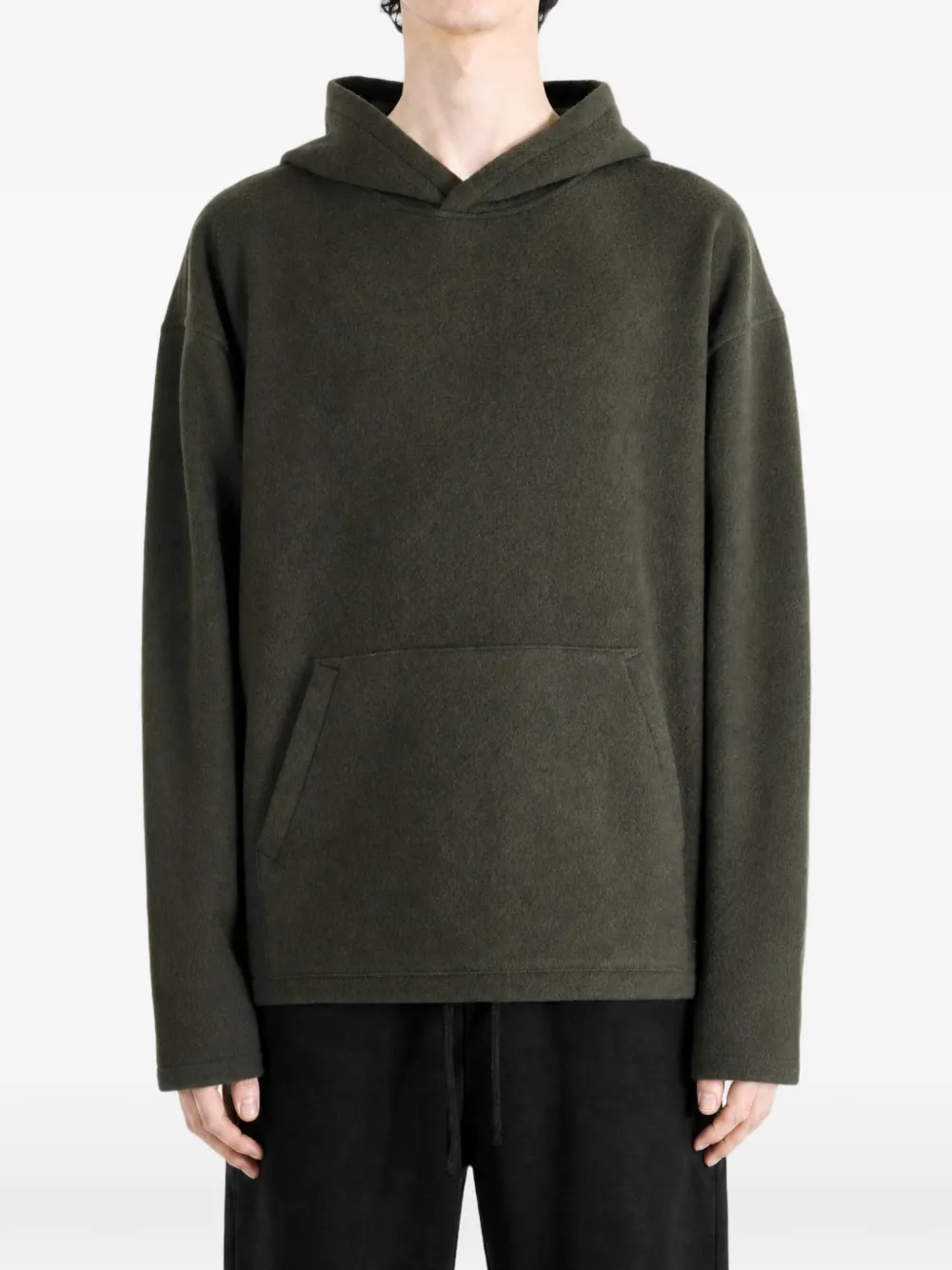 Rier Fleece Pouch-pocket Hoodie in Green, view 2