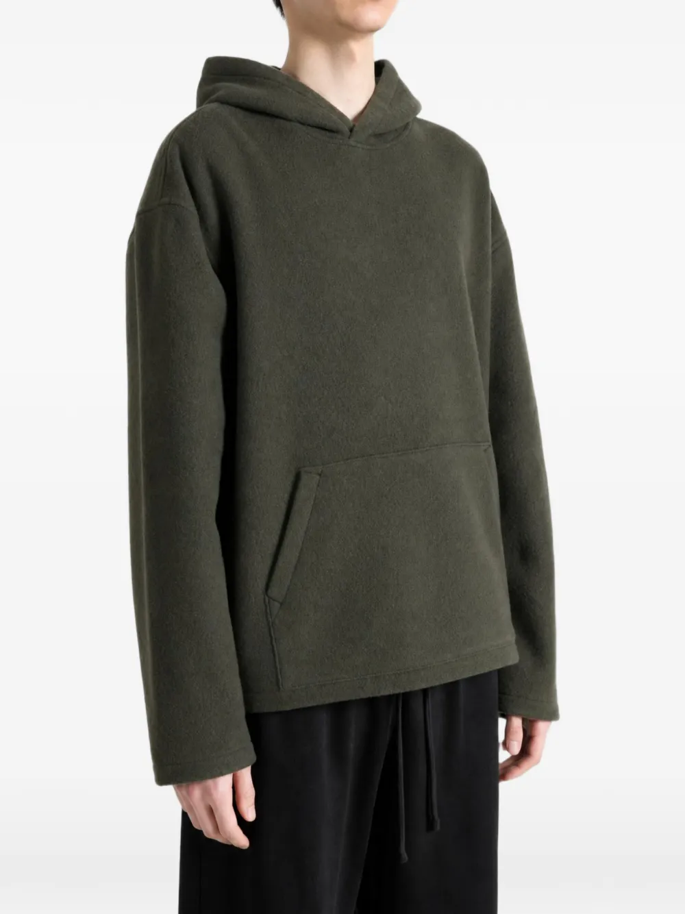 Rier Fleece Pouch-pocket Hoodie in Green, view 3