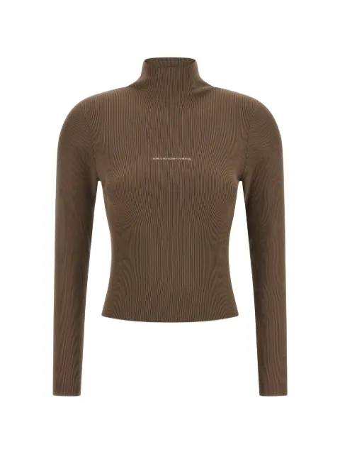Alexander Wang jersey de canalé con logo en jacquard y cuello alto