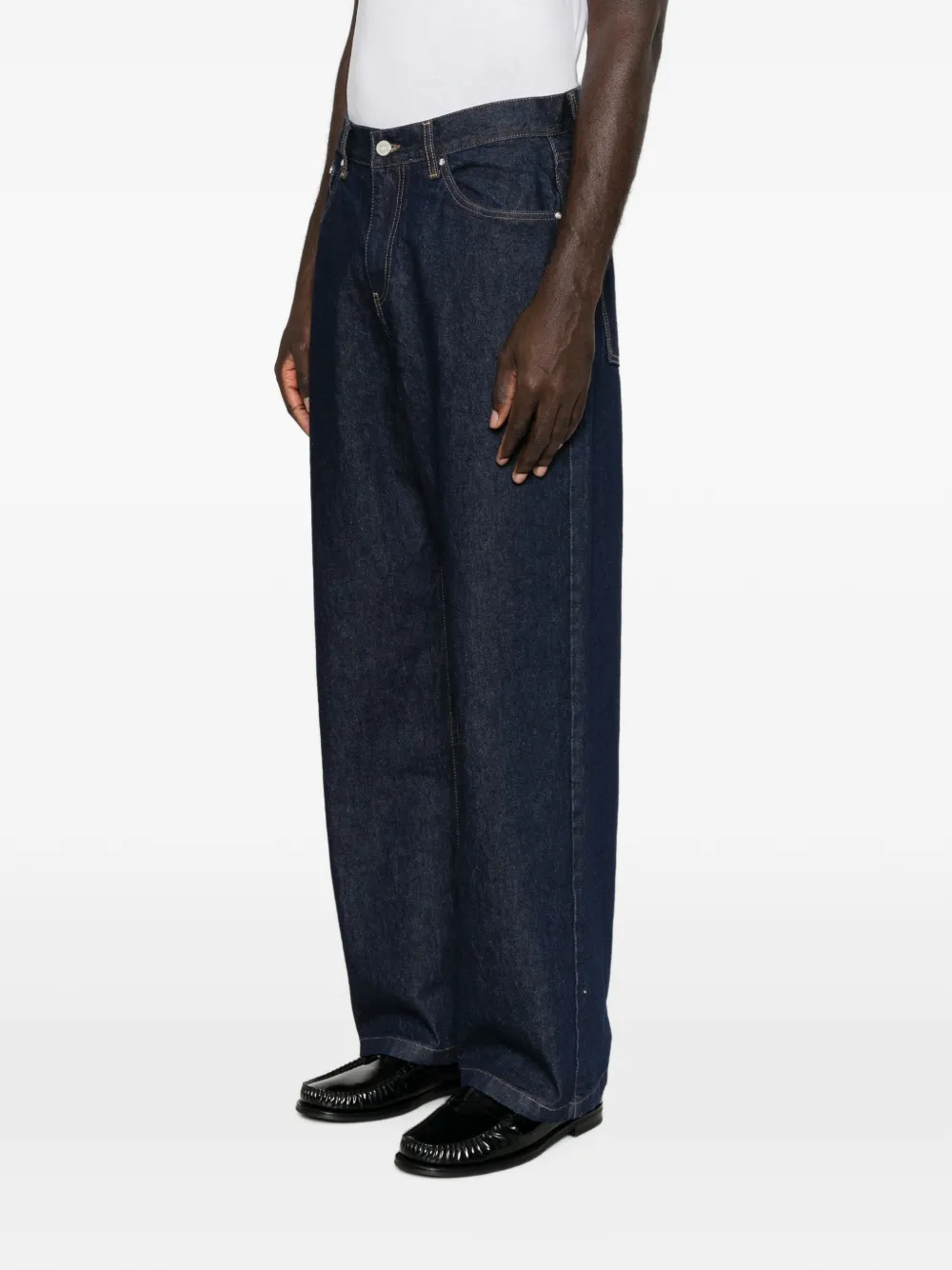 Arte Antwerp Jeans met geborduurd logo en riemlus Blauw