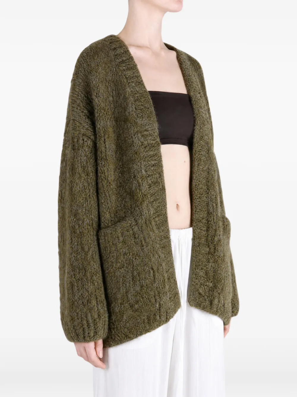 Casey Elsa chunky gebreid vest Groen