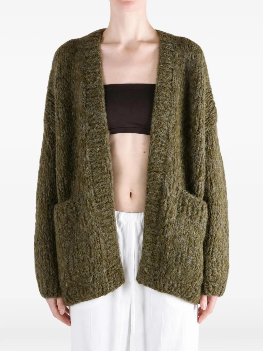 Casey Elsa chunky gebreid vest Groen