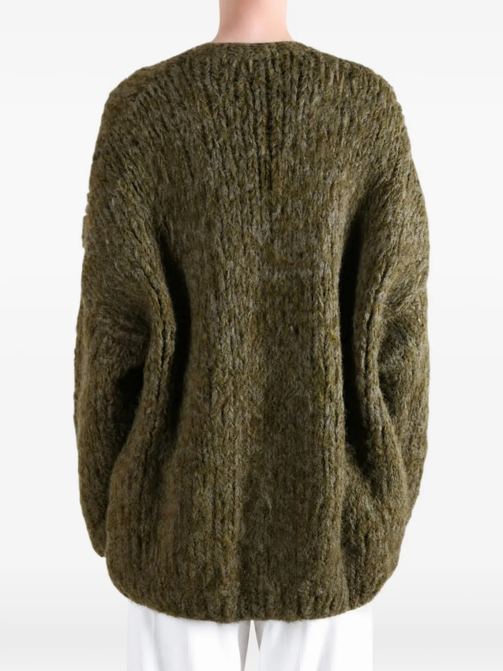 Casey Elsa chunky gebreid vest Groen