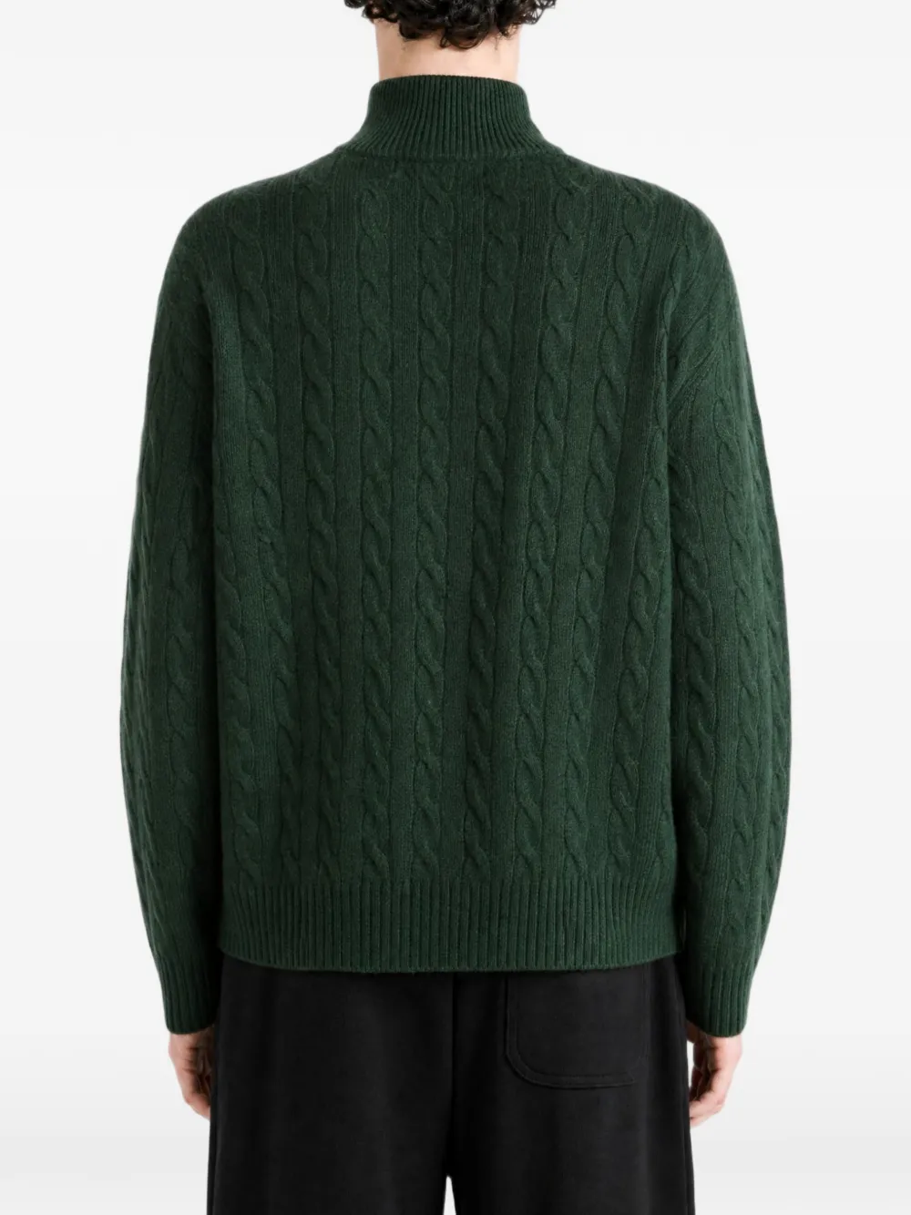 Polo Ralph Lauren Kabelgebreide trui met kwartrits Groen