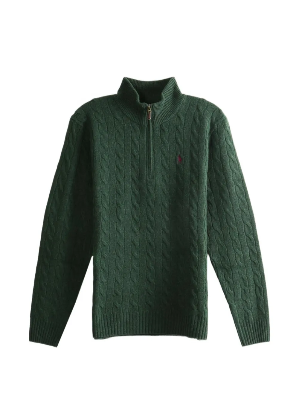 Polo Ralph Lauren cable-knit quarter-zip sweater - Verde
