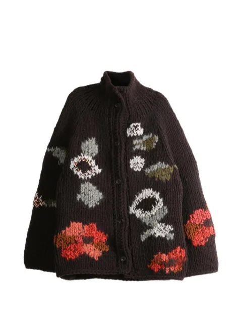Casey Casey Flora Intarsien-Cardigan mit Blumenmuster
