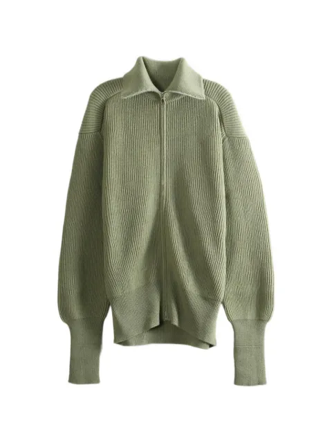 Rier ribbed-knit zip-up sweater