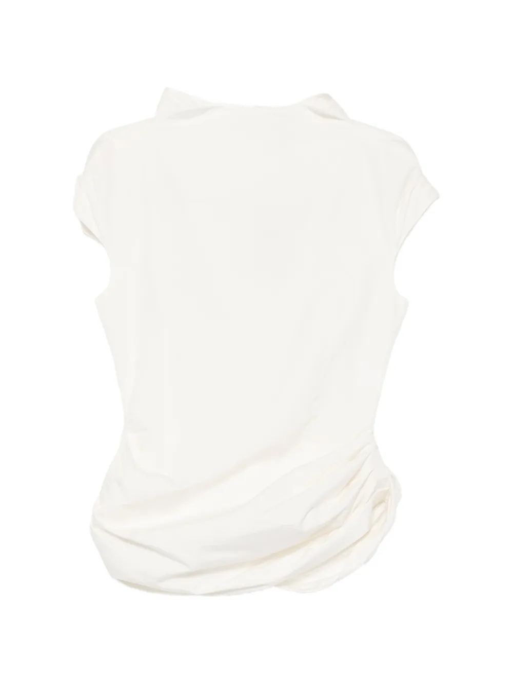 Magda Butrym draped cap-sleeve blouse - Toni neutri