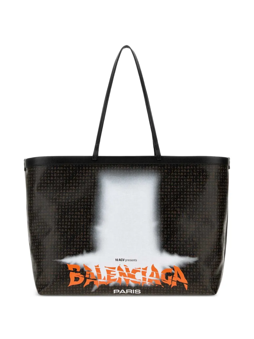 Balenciaga Select tote bag large in black/orange - Nero