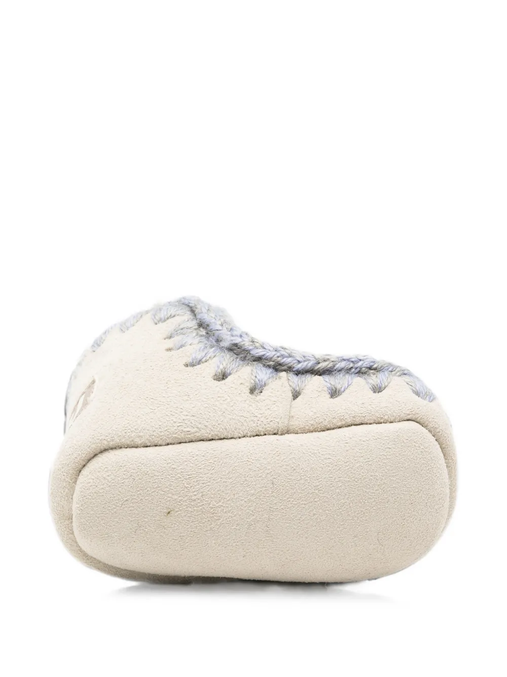 Mou Kids crochet-trim sheepskin boots Beige