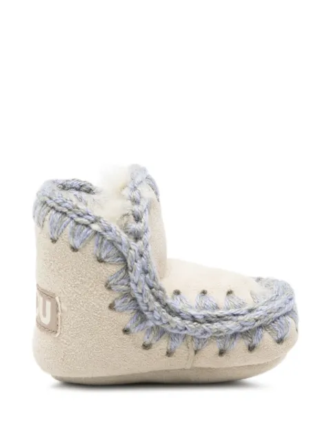 Mou Kids bottines en peau de mouton à bords en crochet
