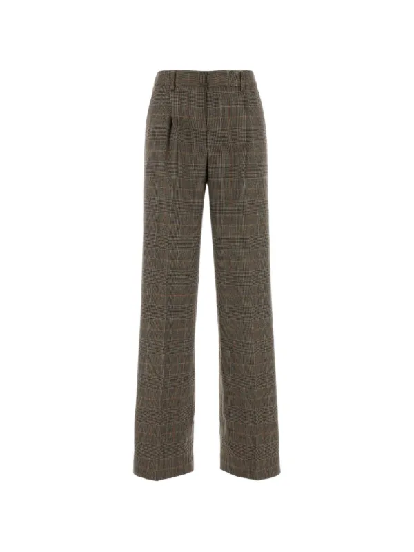 PT Torino Lola Check-pattern Trousers in Brown