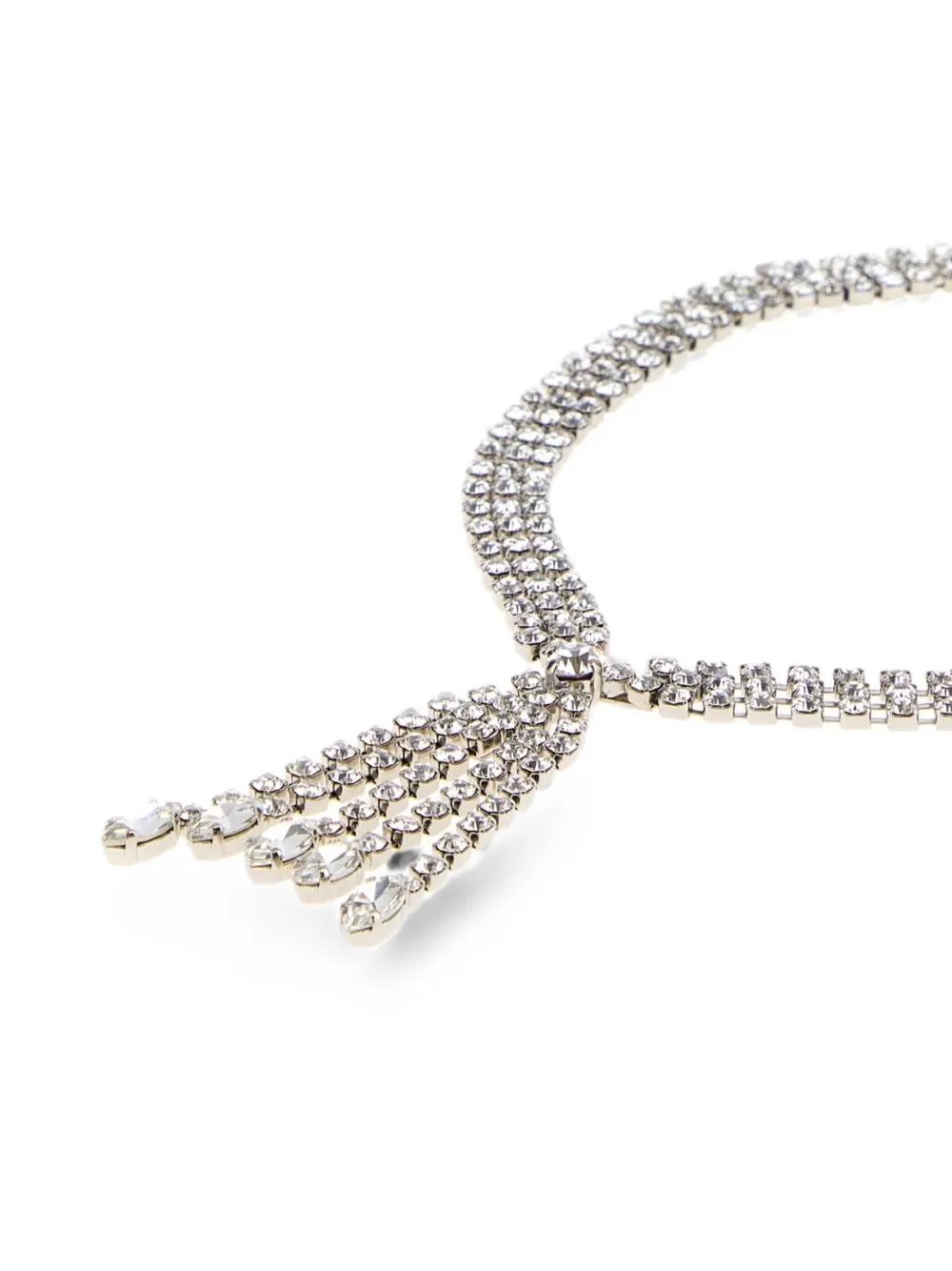 Alessandra Rich Crystal-embellished Necklace in Silver, view 2