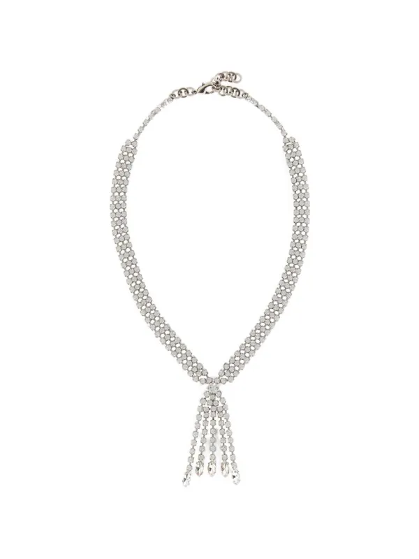 Alessandra Rich Crystal-embellished Necklace in Silver