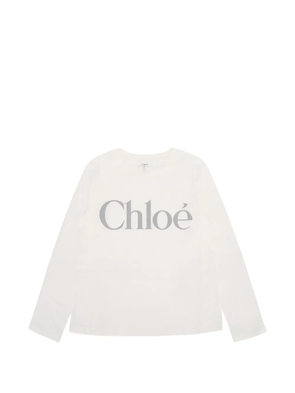 Chloé Kids logo-print long-sleeve T-shirt - Bianco