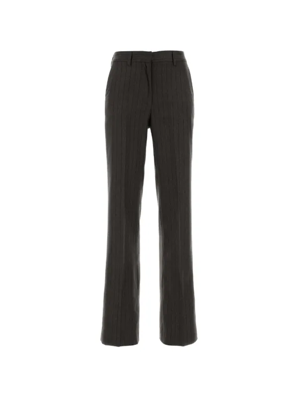 PT Torino Jodie Pinstripe Tailored Trousers in Grey