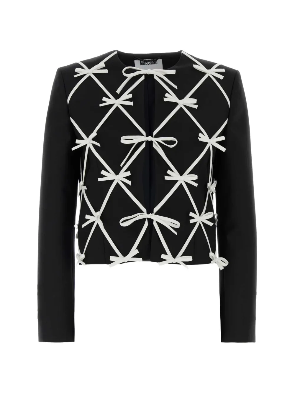Moschino wool-blend jacket with bows - Nero