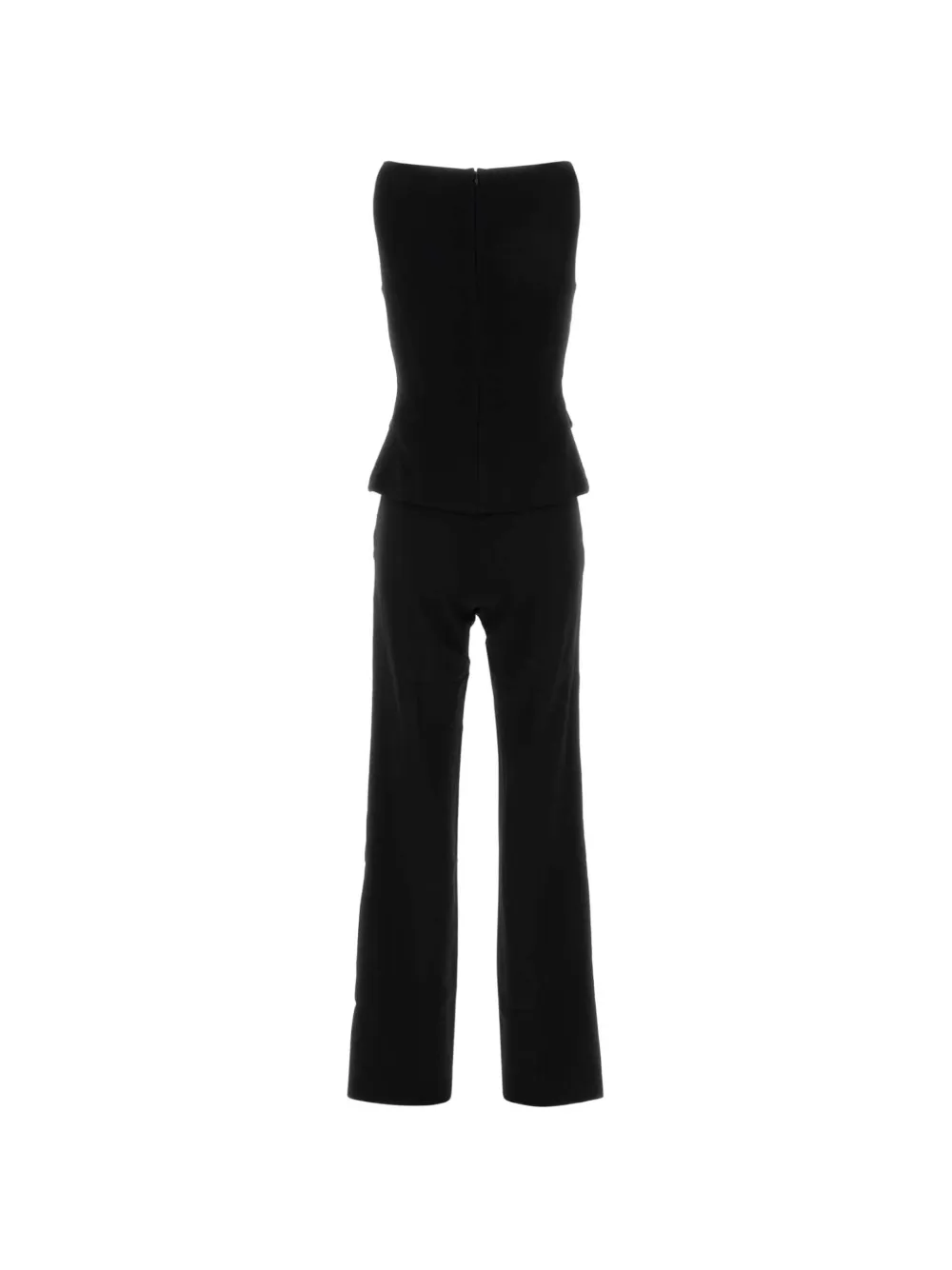 Self-Portrait Wollen crêpe jumpsuit Zwart