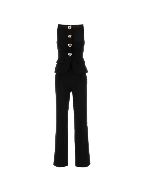 Self-Portrait black wool crepe jumpsuit