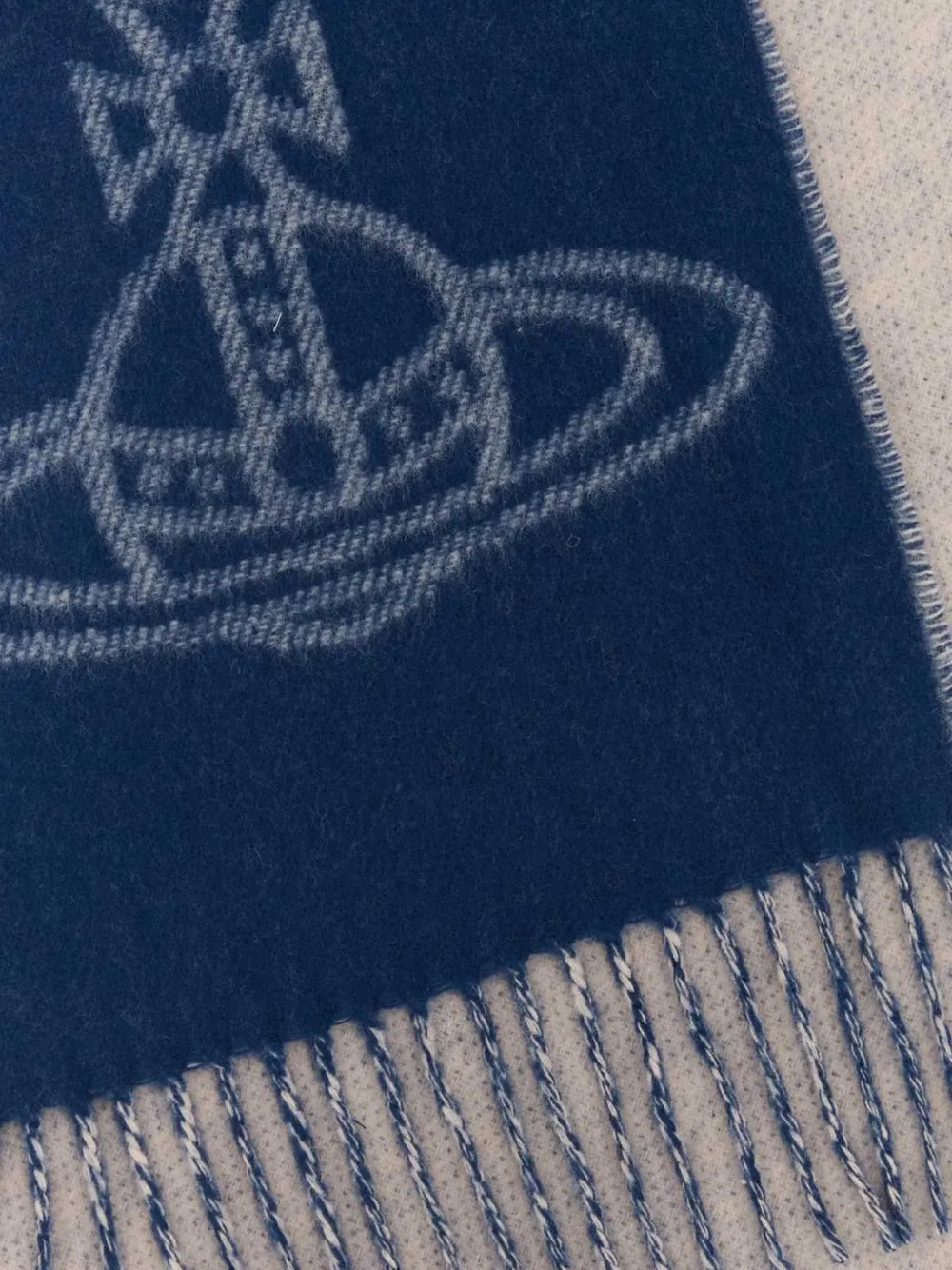 Vivienne Westwood Sjaal met Orb-patroon en franje Blauw