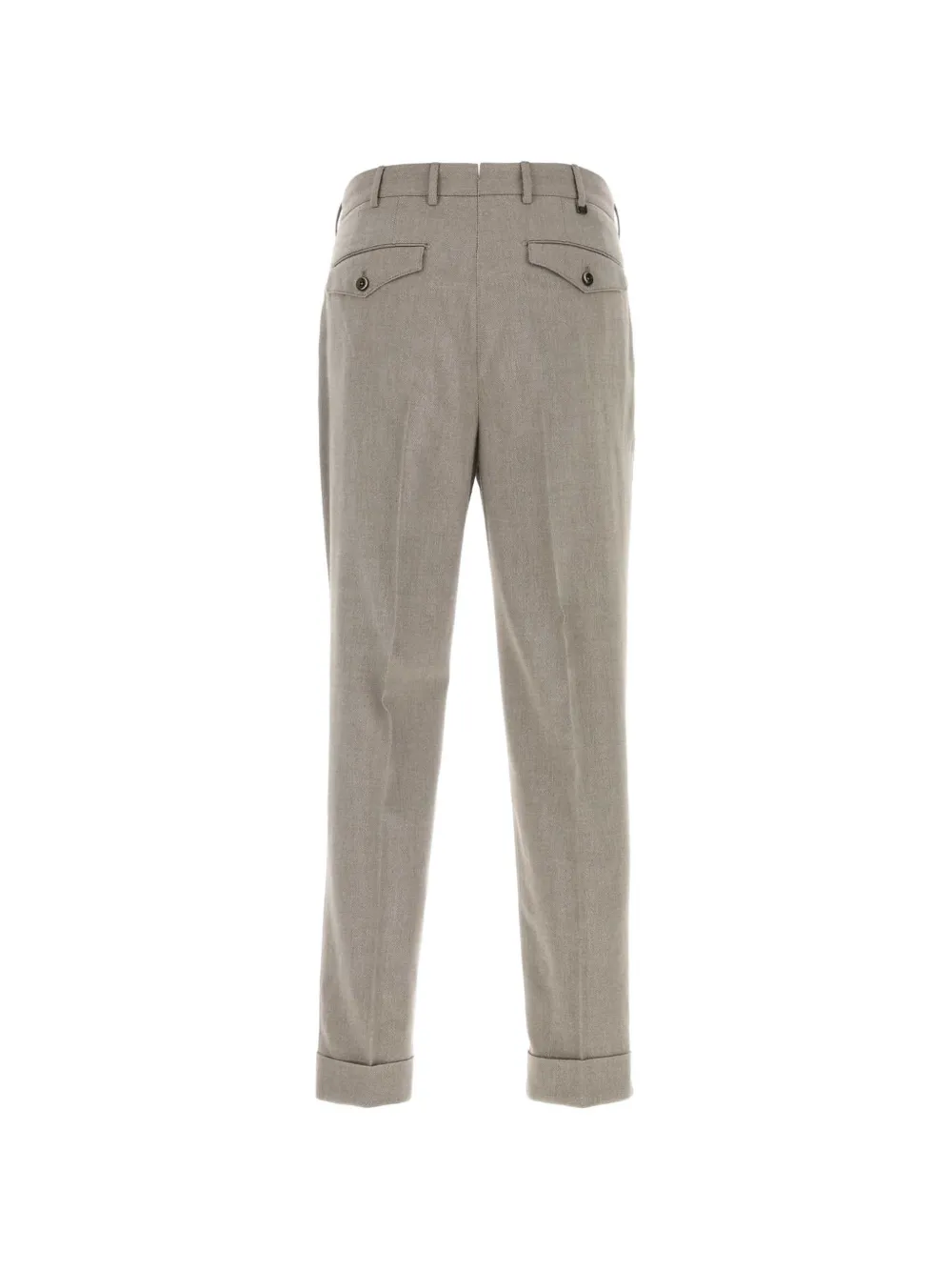 PT Torino Geplooide broek met omgeslagen pijpen Beige