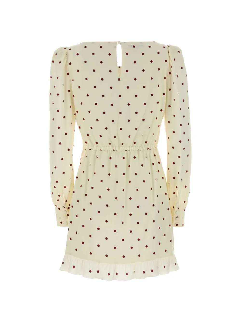 Alessandra Rich Mini-jurk met stippen en ruches Beige