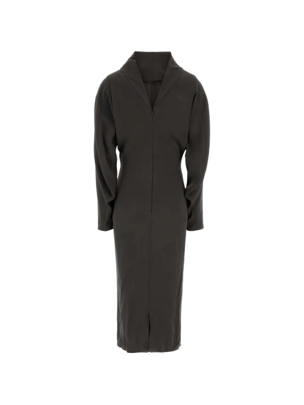 Giorgio Armani stretch-crepe V-back midi dress - Grigio