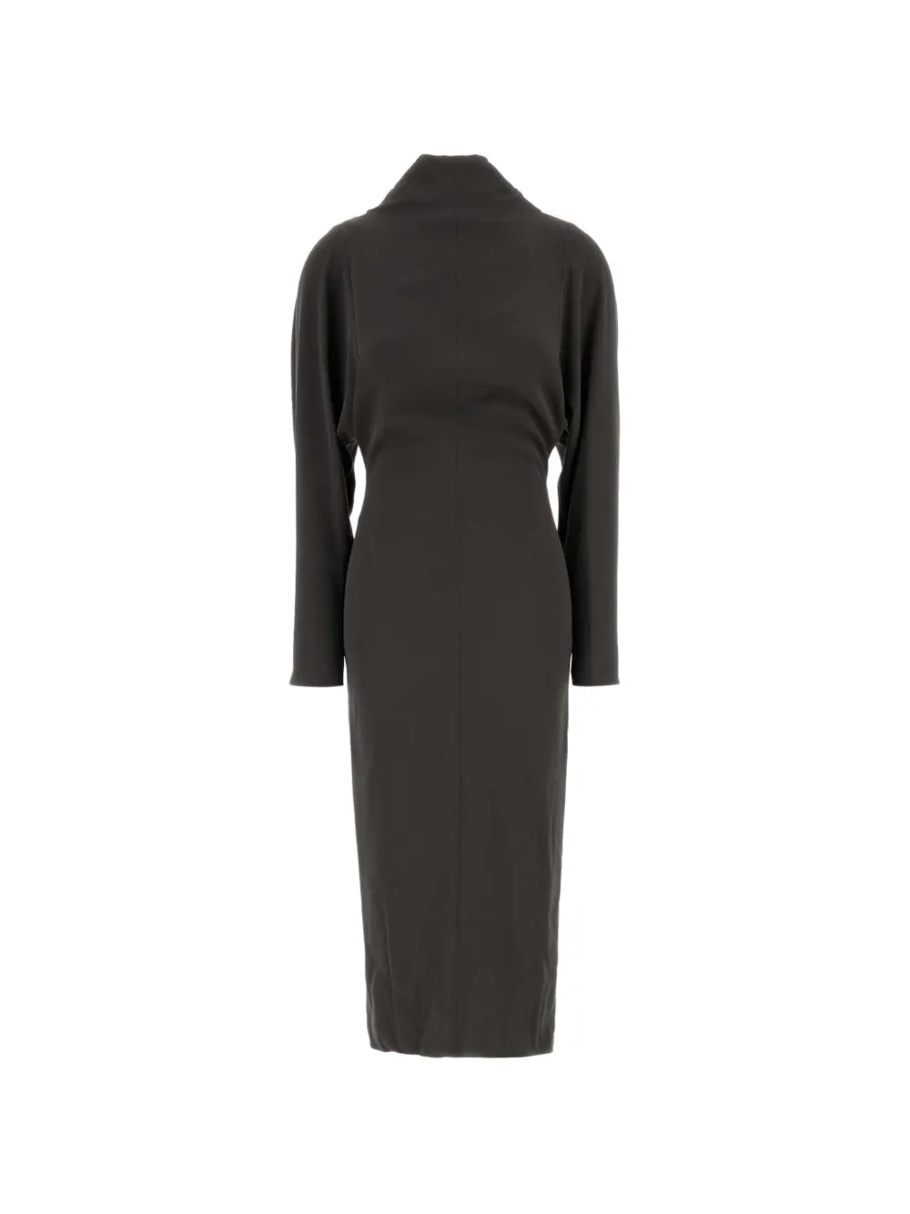 Giorgio Armani Stretch crêpe midi-jurk met V-rug Grijs
