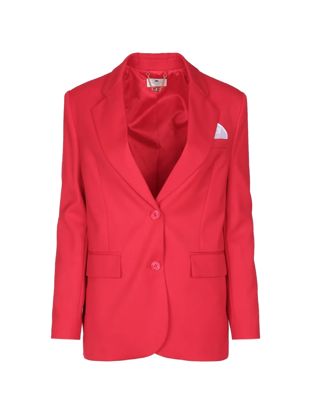 Elisabetta Franchi Notched-lapel Single-breasted Blazer In Red