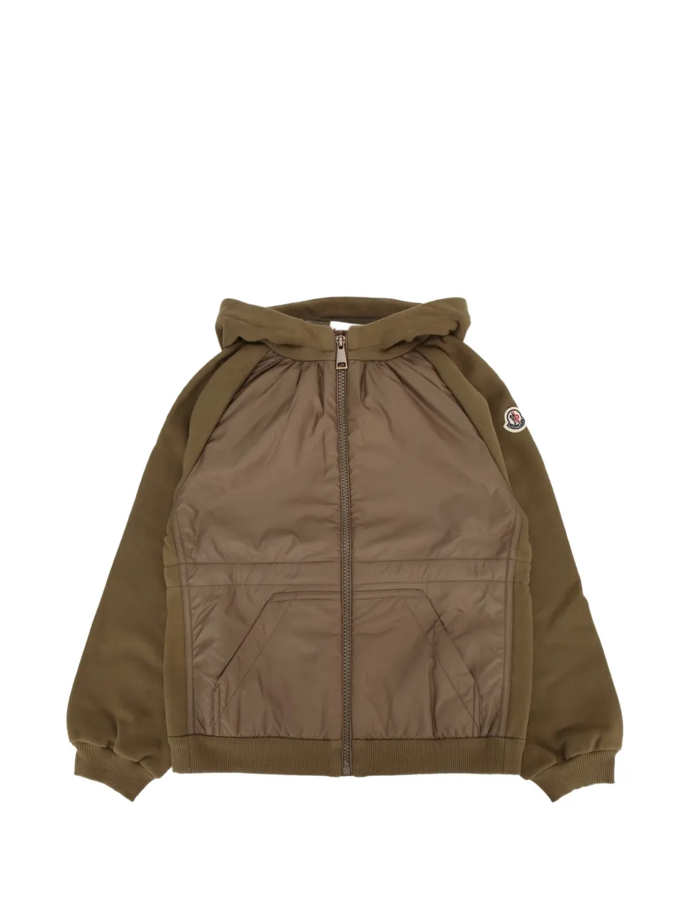 Moncler Enfant Hoodie met rits en logodetail Groen