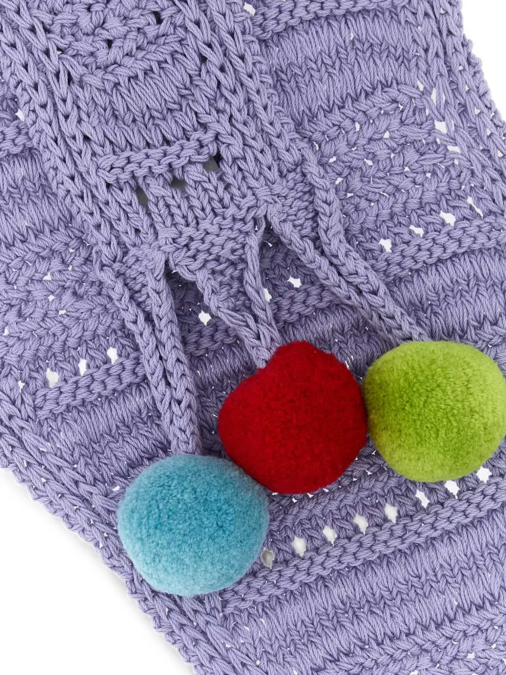 JW Anderson Gehaakte sjaal met pompon Paars
