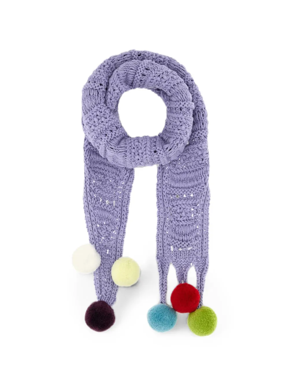 JW Anderson pom-pom crochet scarf - Violett