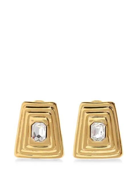 Alessandra Rich pendientes con detalles de cristales