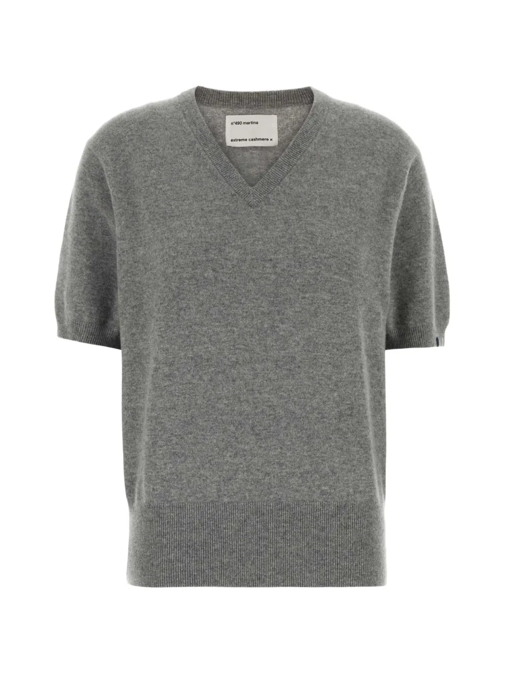 extreme cashmere n°490 Martina V-neck knit T-shirt - Grau