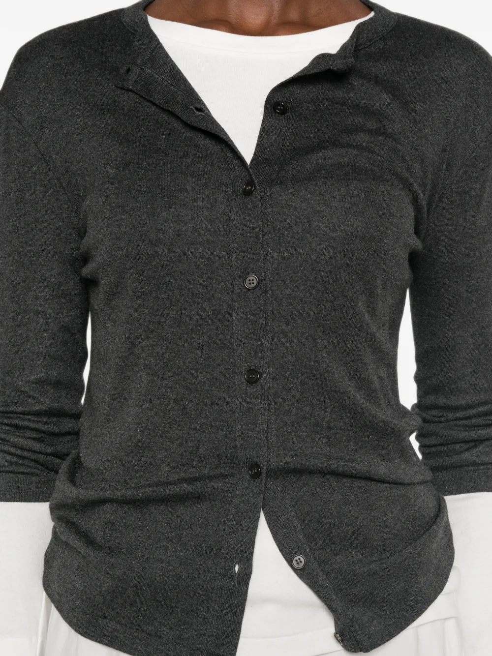 The Row button-up three-quarter sleeve cardigan Grijs