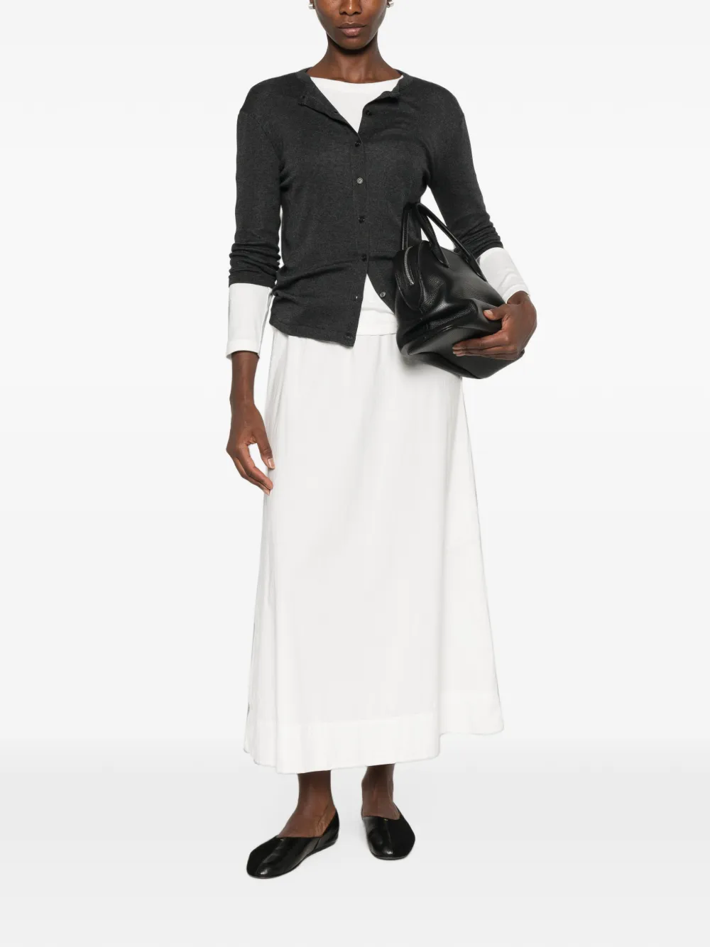 The Row button-up three-quarter sleeve cardigan Grijs
