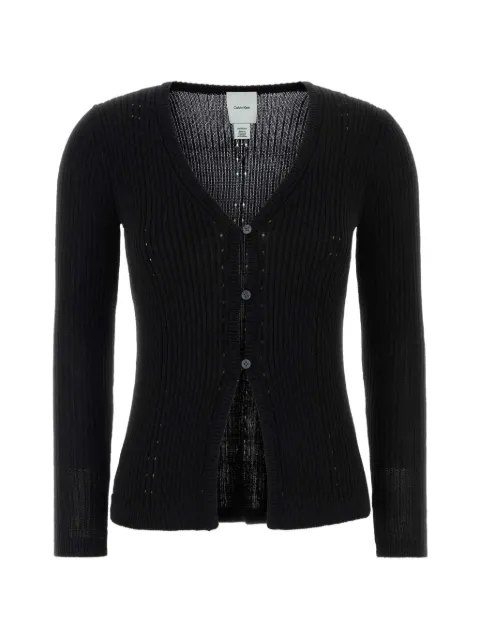 Calvin Klein ribbed-knit V-neck cardigan