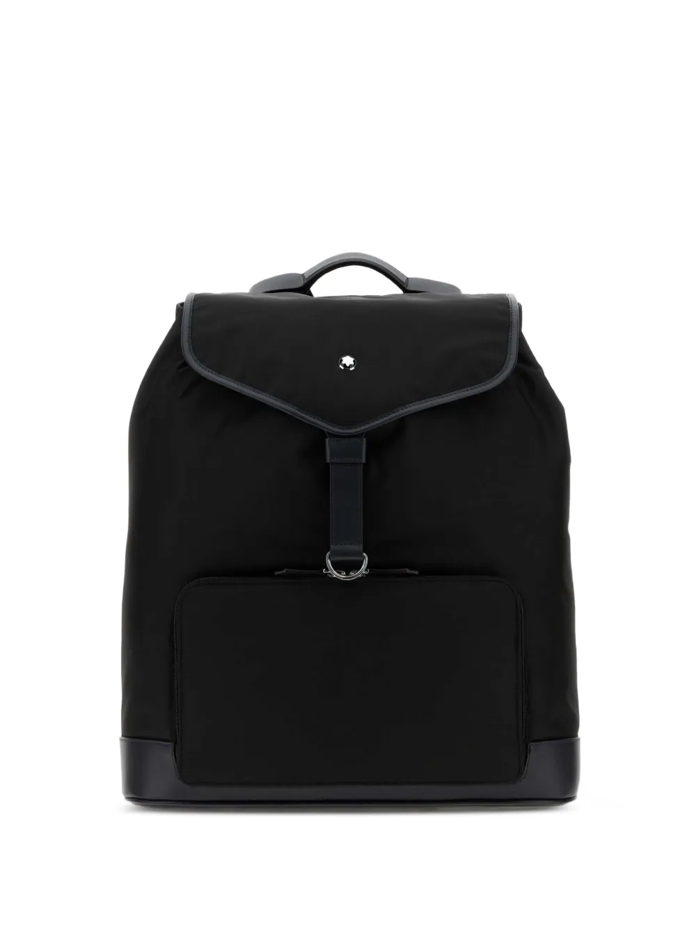 Montblanc logo-plaque foldover-top canvas large backpack - Schwarz