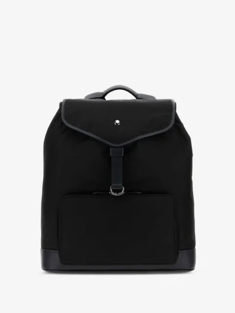 Montblanc logo-plaque foldover-top canvas large backpack