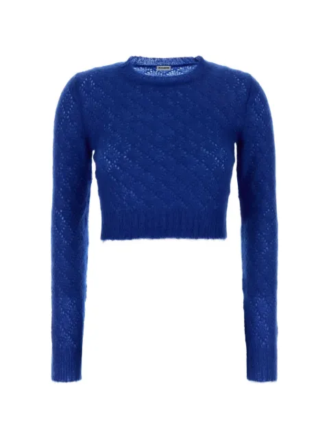 Jil Sander pointelle-knit cropped sweater
