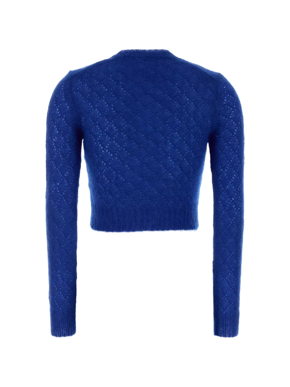 Jil Sander pointelle-knit cropped sweater Blauw